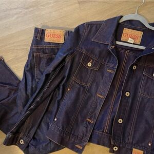 Guess Authentic purple Denim Jacket/jean set